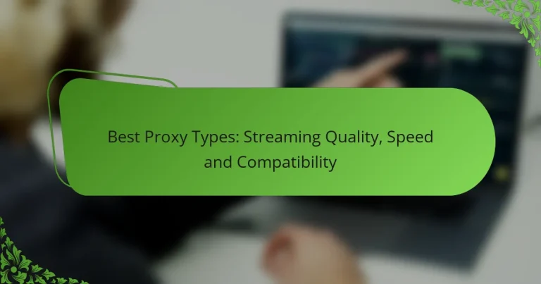 Best Proxy Types: Streaming Quality, Speed and Compatibility
