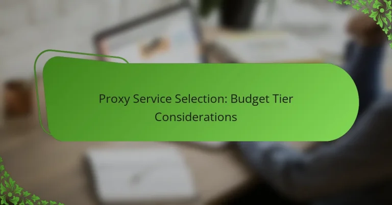 Proxy Service Selection: Budget Tier Considerations