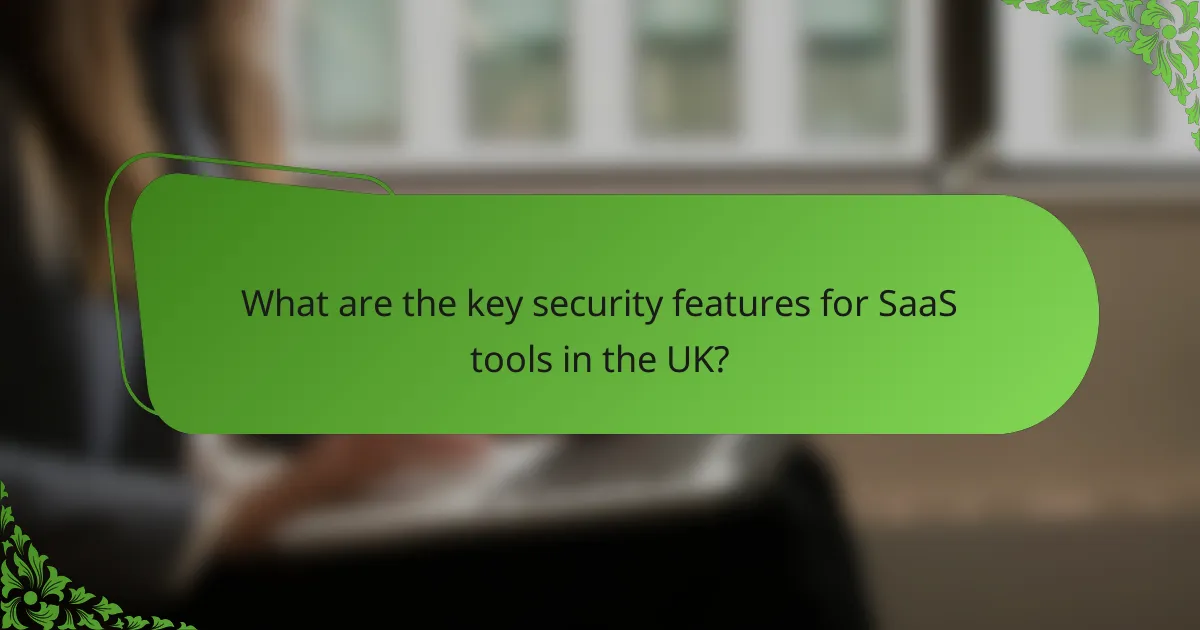 What are the key security features for SaaS tools in the UK?