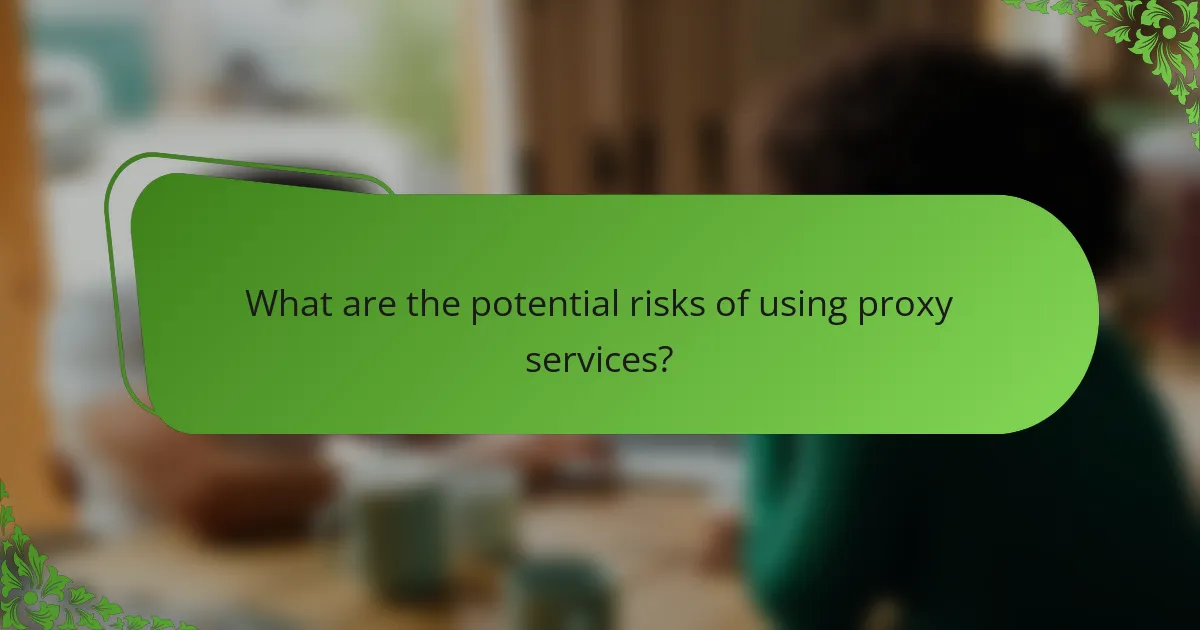 What are the potential risks of using proxy services?