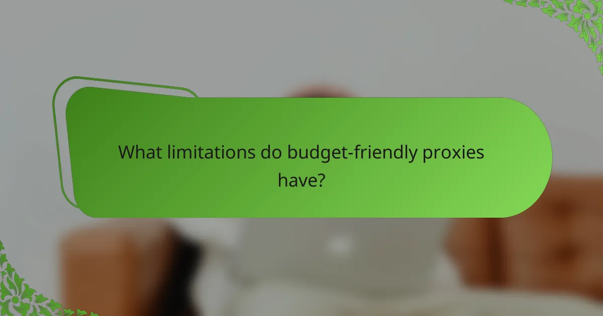 What limitations do budget-friendly proxies have?